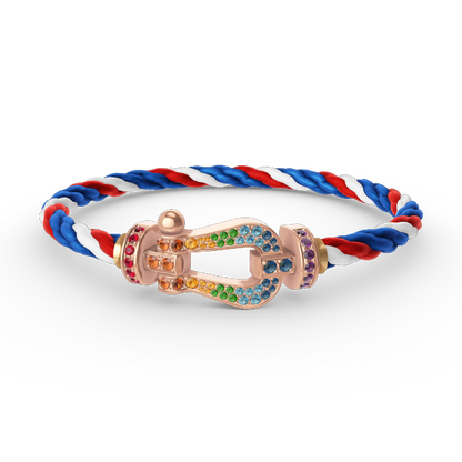 [Shinejoy]FORCE LARGE HORSESHOE  COLORED DIAMOND BRACELET Shinejoy GOLD