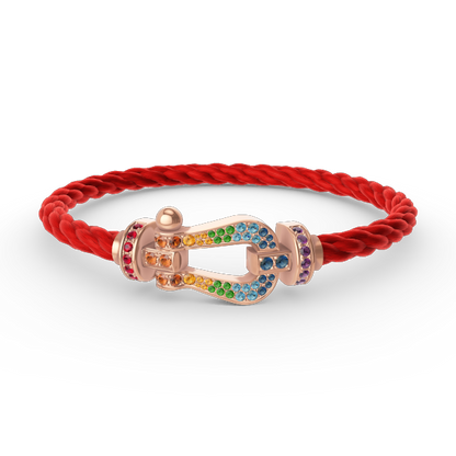 [Shinejoy]FORCE LARGE HORSESHOE  COLORED DIAMOND BRACELET Shinejoy GOLD