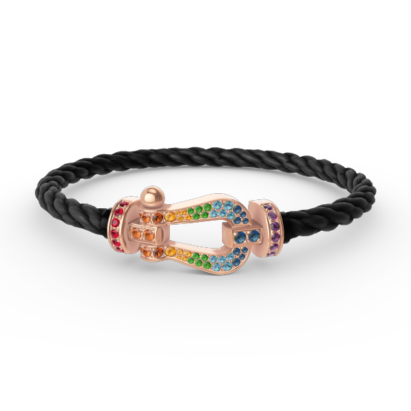 [Shinejoy]FORCE LARGE HORSESHOE  COLORED DIAMOND BRACELET Shinejoy GOLD