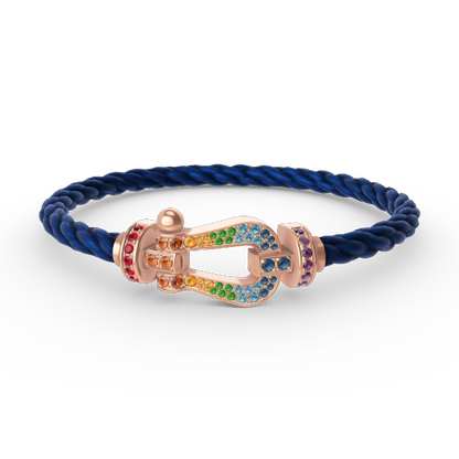 [Shinejoy]FORCE LARGE HORSESHOE  COLORED DIAMOND BRACELET Shinejoy GOLD