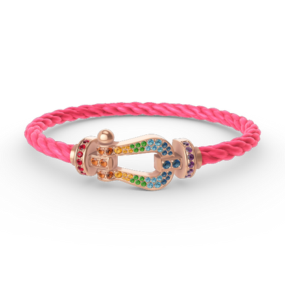[Shinejoy]FORCE LARGE HORSESHOE  COLORED DIAMOND BRACELET Shinejoy GOLD