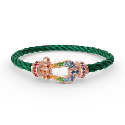 [Shinejoy]FORCE LARGE HORSESHOE  COLORED DIAMOND BRACELET Shinejoy GOLD