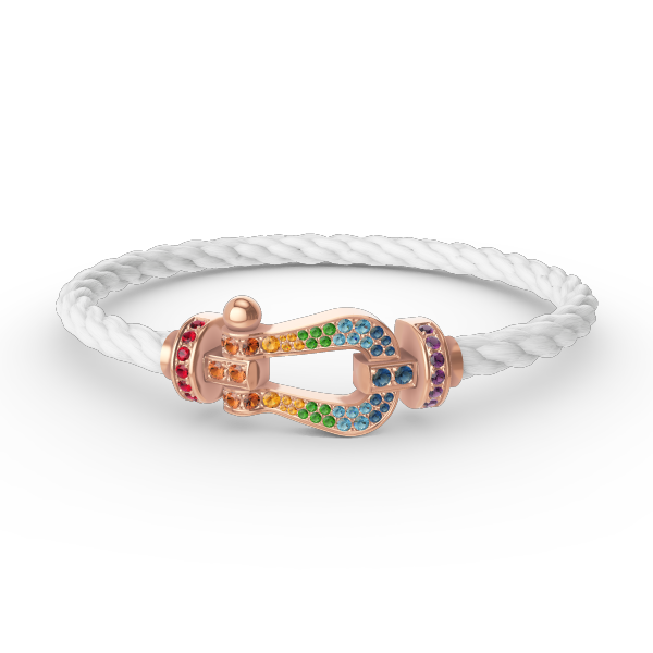 [Shinejoy]FORCE LARGE HORSESHOE  COLORED DIAMOND BRACELET Shinejoy GOLD