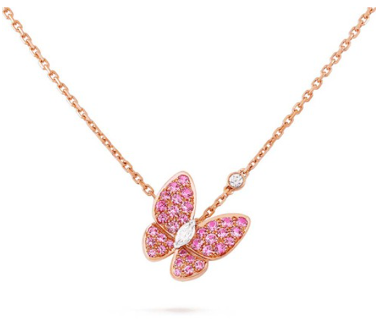 [Shinejoy]BUTTERFLY RED DIAMOND Shinejoy GOLD NECKLACE
