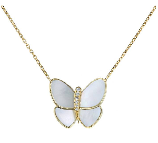 [Shinejoy]BUTTERFLY GOLD MOP DIAMOND NECKLACE