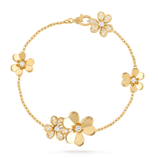 [Shinejoy]FRIVOLE GOLD 5 FLOWERS BRACELET