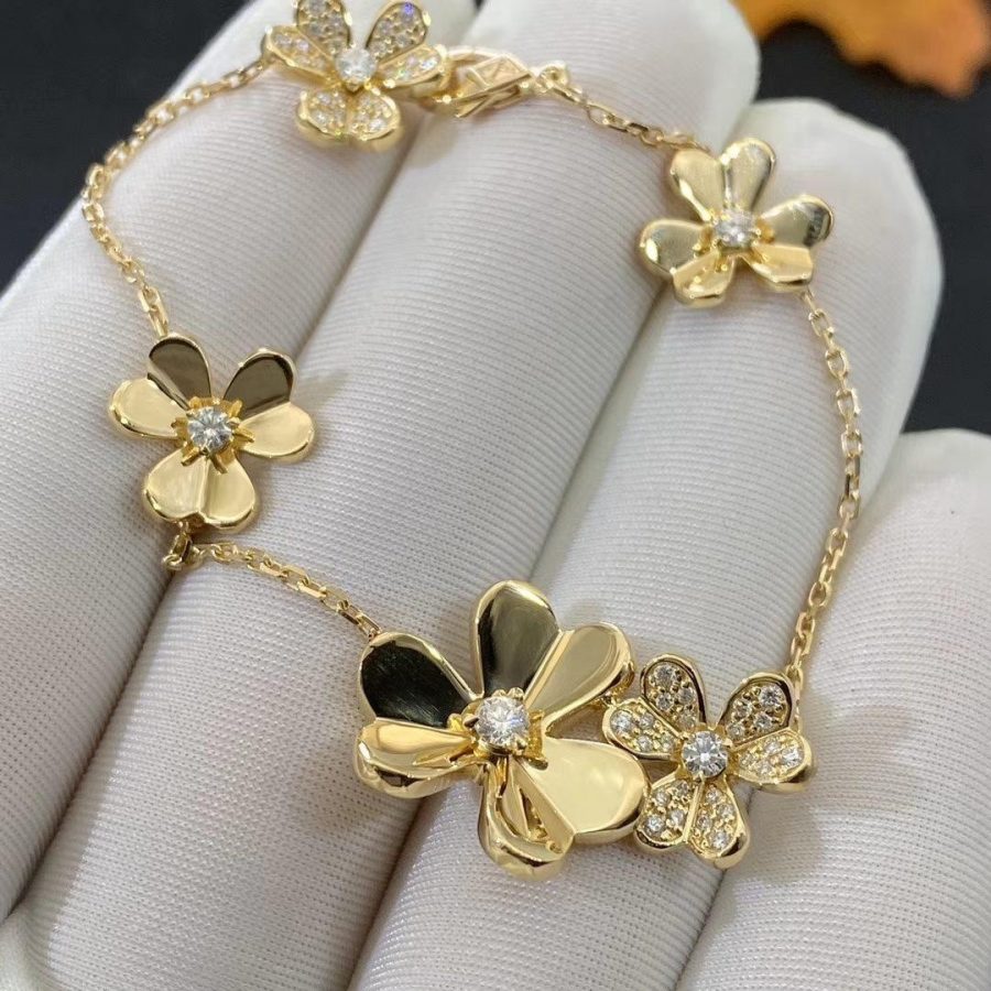 [Shinejoy]FRIVOLE GOLD 5 FLOWERS BRACELET