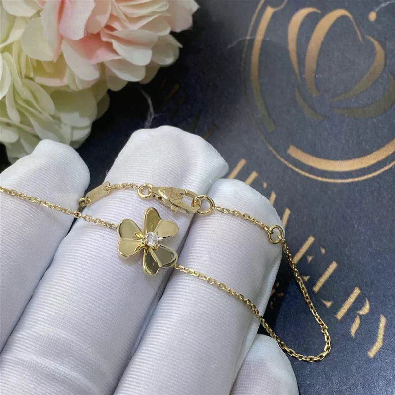 [Shinejoy]FRIVOLE GOLD FLOWER PINK MALACHITE BRACELET