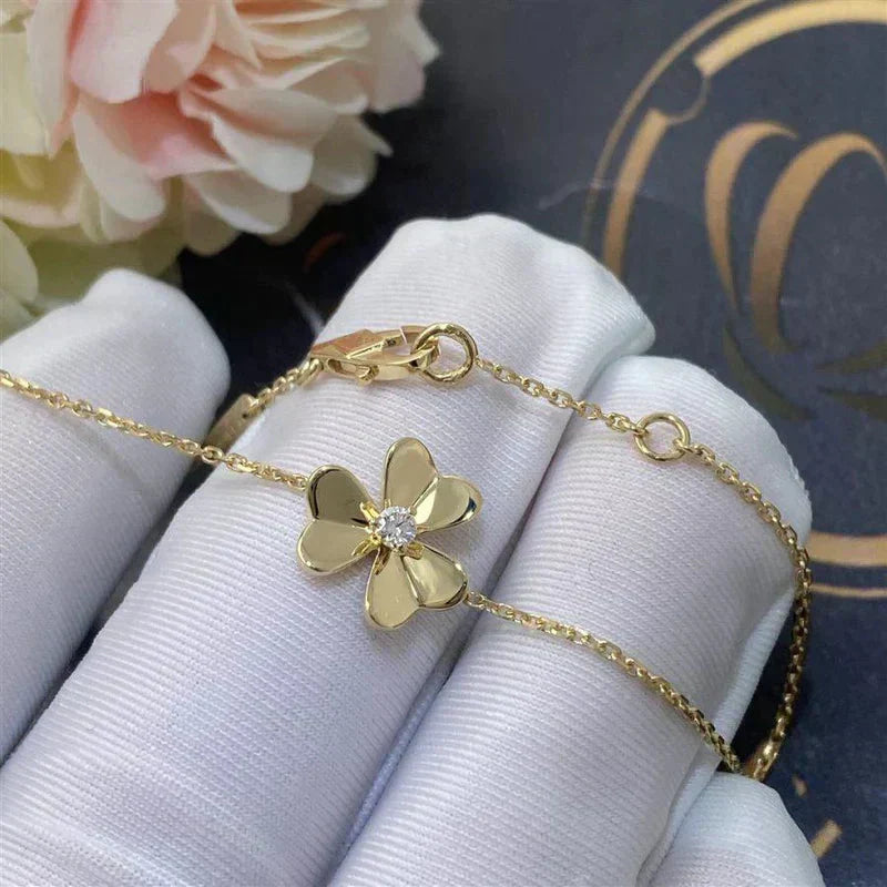 [Shinejoy]FRIVOLE GOLD FLOWER PINK MALACHITE BRACELET