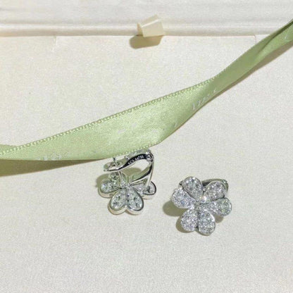 [Shinejoy]FRIVOLE SILVER FLOWER DIAMOND EARRINGS
