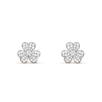 [Shinejoy]FRIVOLE SILVER FLOWER DIAMOND EARRINGS