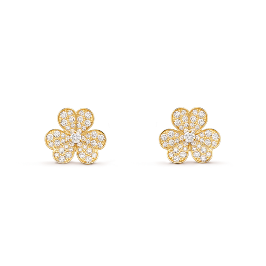 [Shinejoy]FRIVOLE GOLD FLOWER DIAMOND EARRINGS