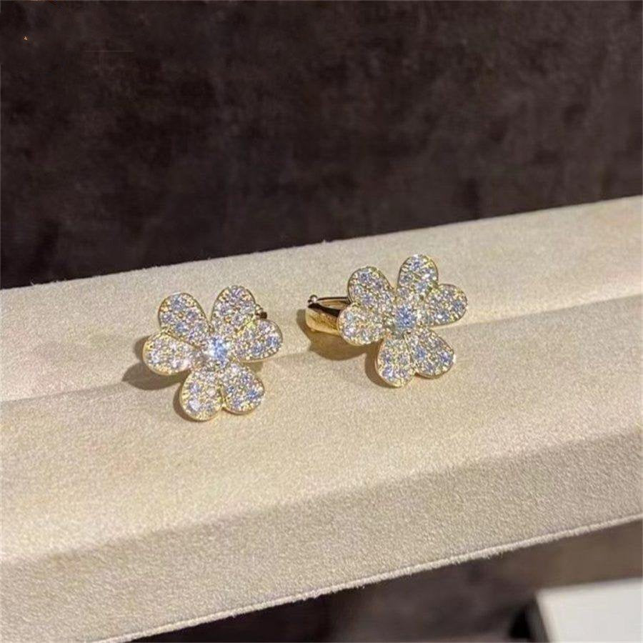 [Shinejoy]FRIVOLE GOLD FLOWER DIAMOND EARRINGS