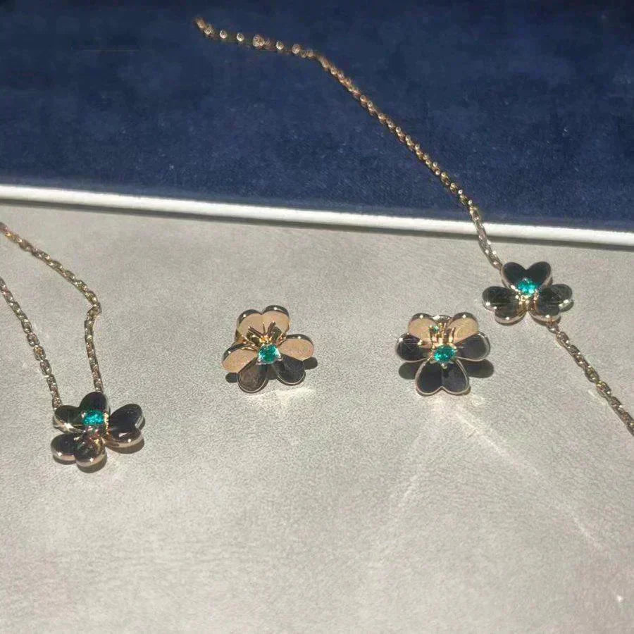 [Shinejoy]FRIVOLE  FLOWER MALACHITE EARRINGS