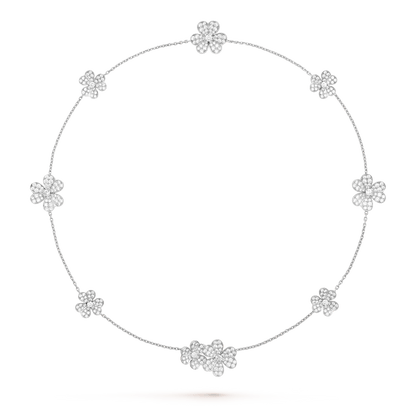 [Shinejoy]FRIVOLE SILVER 9 FLOWERS NECKLACE