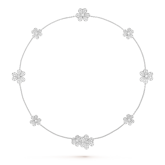 [Shinejoy]FRIVOLE SILVER 9 FLOWERS NECKLACE