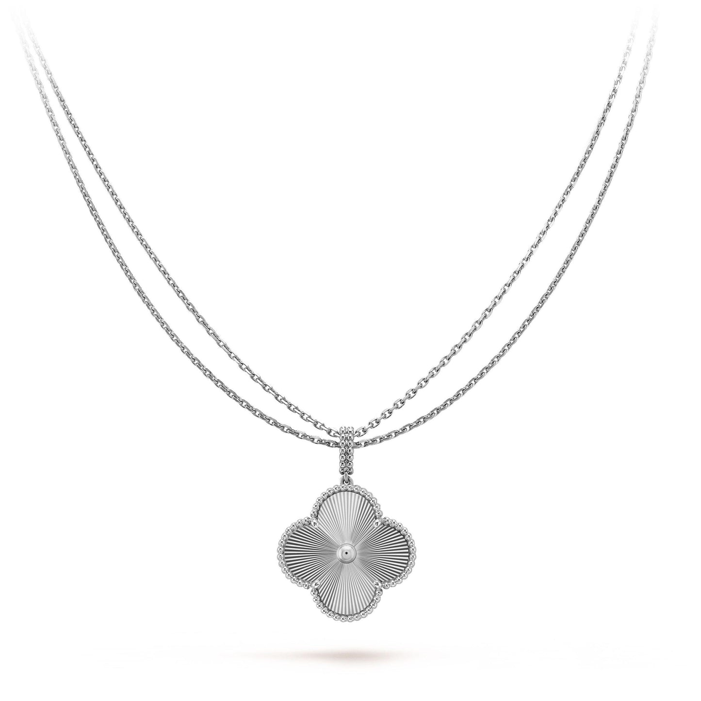 [Shinejoy]CLOVER 25MM SILVER BIG CLOVER NECKLACE