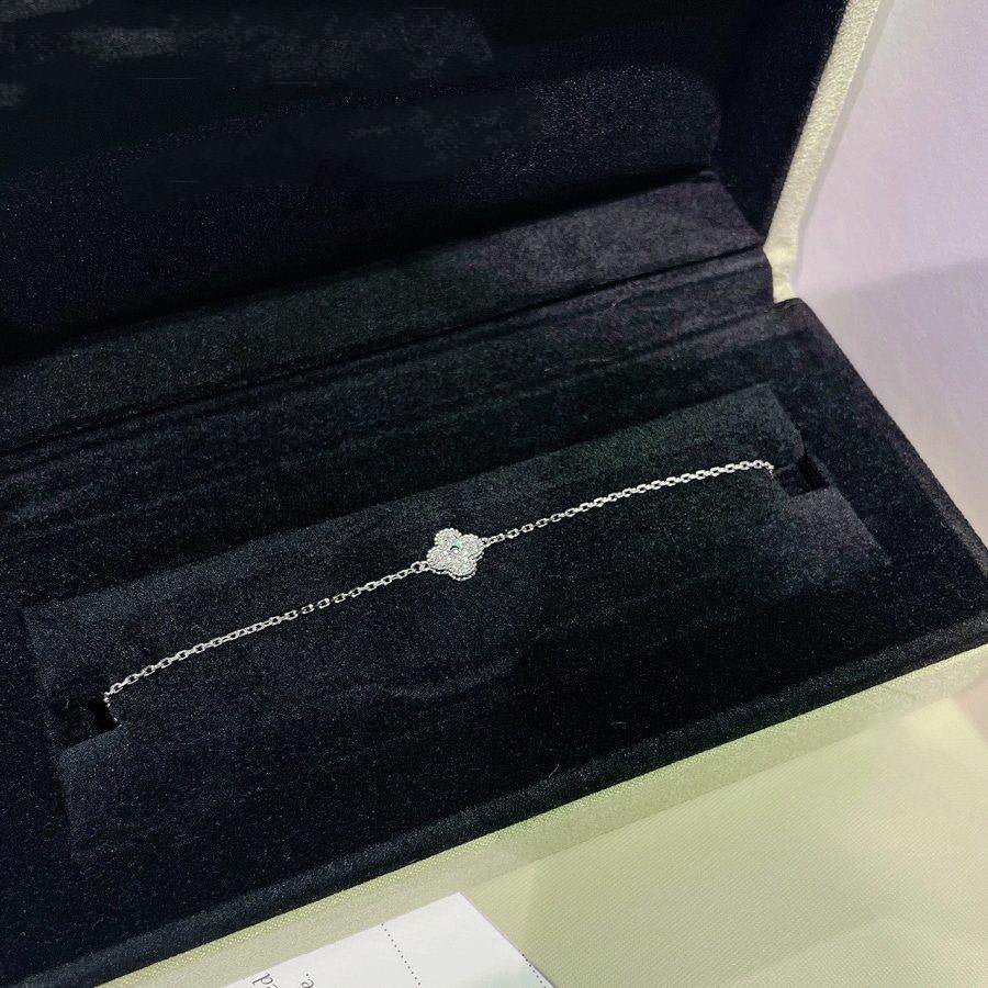 [Shinejoy]CLOVER  SINGLE FLOWER BRACELET SILVER