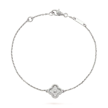 [Shinejoy]CLOVER  SINGLE FLOWER BRACELET SILVER