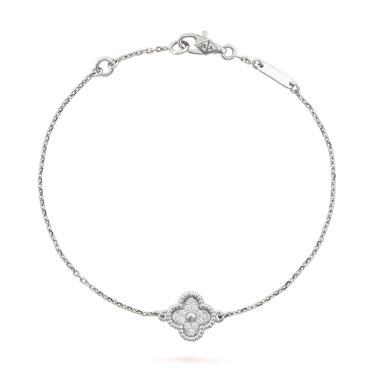 [Shinejoy]CLOVER  SINGLE FLOWER BRACELET SILVER