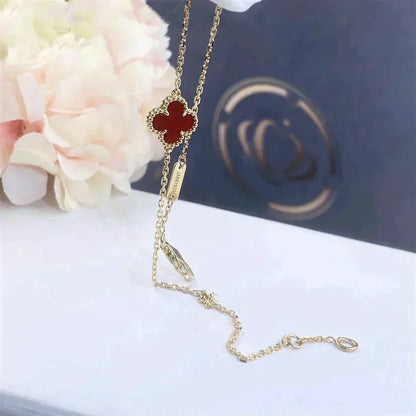 [Shinejoy]CLOVER  CARNELIAN SINGLE FLOWER BRACELET