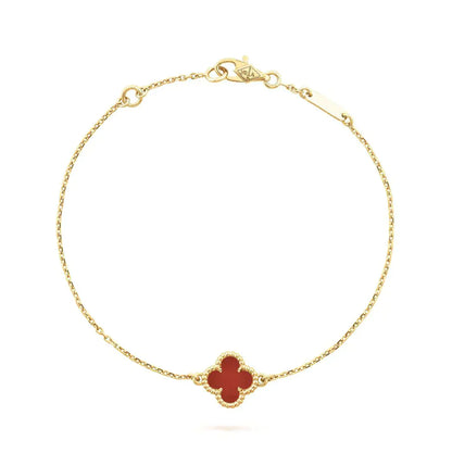 [Shinejoy]CLOVER  CARNELIAN SINGLE FLOWER BRACELET