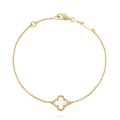 [Shinejoy]CLOVER WHITE MOP SINGLE FLOWER BRACELET