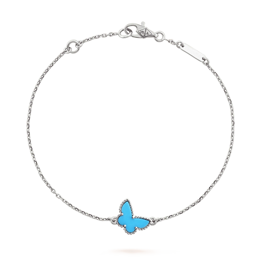 [Shinejoy]BUTTERFLY TURQUOISE BUTTERFLY BRACELET SILVER