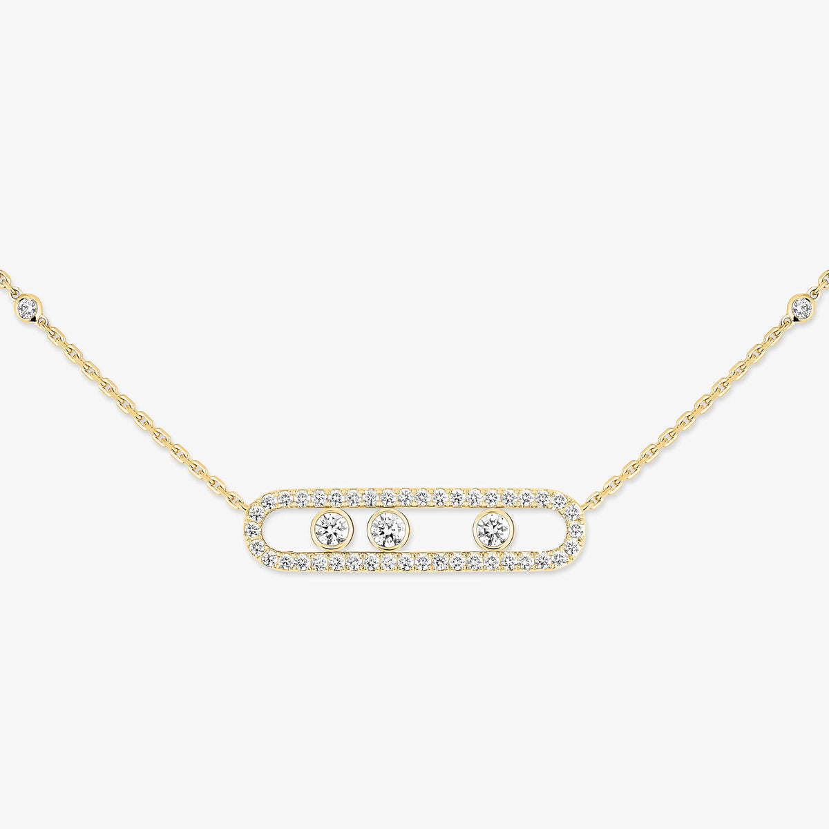 [Shinejoy] Move Pave_ Rose Gold Diamond Necklace