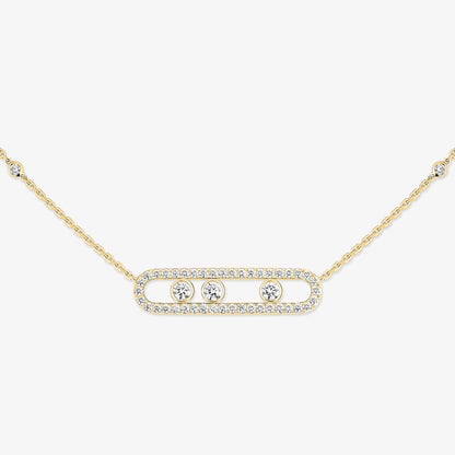 [Shinejoy] Move Pave_ Rose Gold Diamond Necklace