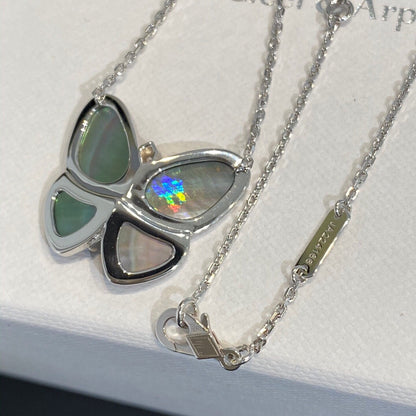 [Shinejoy]LARGE BUTTERFLY SILVER PENDANT DIAMOND NECKLACE