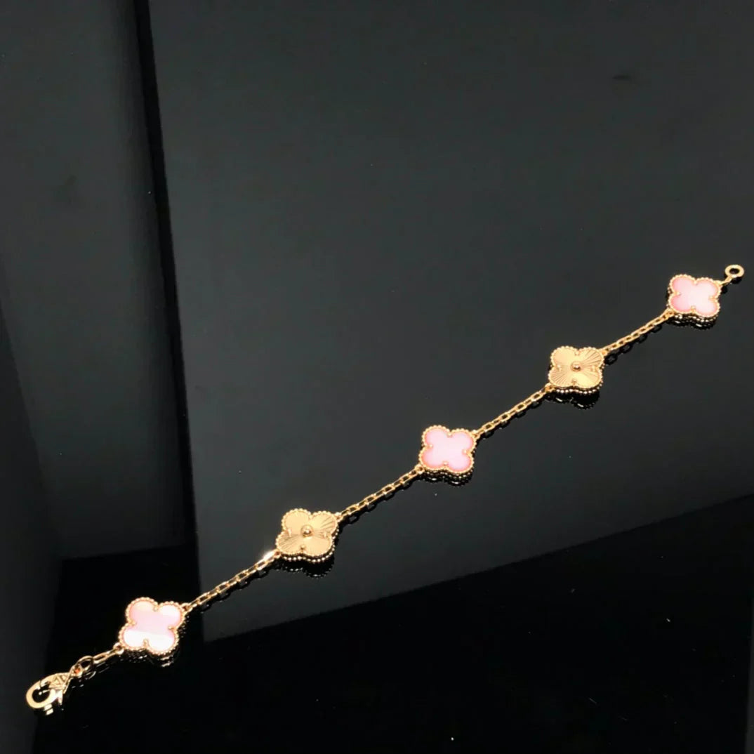 [Shinejoy] CLOVER 5 MOTIFS  PINK MOP BRACELET COLLECTION