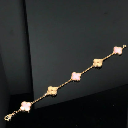 [Shinejoy] CLOVER 5 MOTIFS  PINK MOP BRACELET COLLECTION