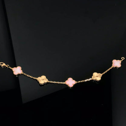 [Shinejoy] CLOVER 5 MOTIFS  PINK MOP BRACELET COLLECTION