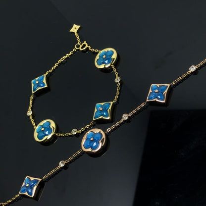 [Shinejoy]STAR AND SUN 4 MOTIF BLUE BRACELET