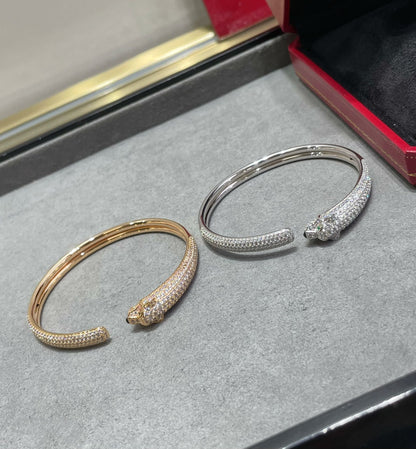 [Shinejoy]PANTHERE FULL DIAMOND OPEN BRACELET