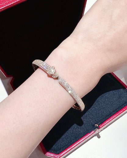 [Shinejoy]PANTHERE FULL DIAMOND OPEN BRACELET