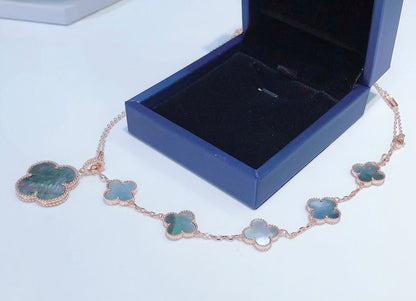 [Shinejoy]COMBINED BRACELET 5 MOTIFS AND NECKLACE DARK MOP Shinejoy GOLD