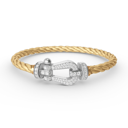 [Shinejoy]FORCE LARGE HORSESHOE FULL DIAMOND BRACELET SILVER