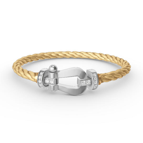 [Shinejoy]FORCE LARGE HORSESHOE HALF DIAMOND BRACELET SILVER