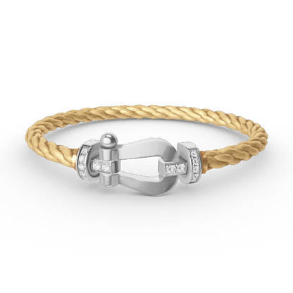[Shinejoy]FORCE LARGE HORSESHOE HALF DIAMOND BRACELET SILVER