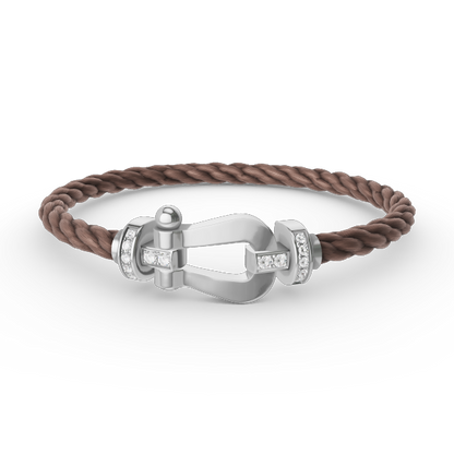 [Shinejoy]FORCE LARGE HORSESHOE HALF DIAMOND BRACELET SILVER