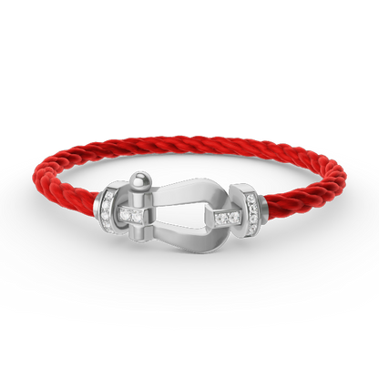 [Shinejoy]FORCE LARGE HORSESHOE HALF DIAMOND BRACELET SILVER