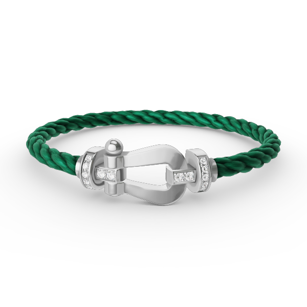 [Shinejoy]FORCE LARGE HORSESHOE HALF DIAMOND BRACELET SILVER