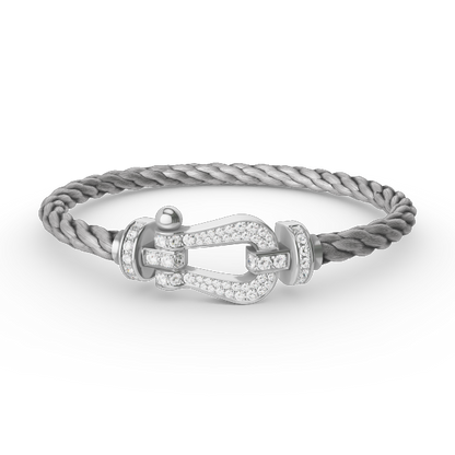 [Shinejoy]FORCE LARGE HORSESHOE FULL DIAMOND BRACELET SILVER