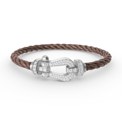 [Shinejoy]FORCE LARGE HORSESHOE FULL DIAMOND BRACELET SILVER