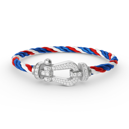 [Shinejoy]FORCE LARGE HORSESHOE FULL DIAMOND BRACELET SILVER