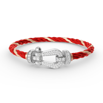 [Shinejoy]FORCE LARGE HORSESHOE FULL DIAMOND BRACELET SILVER