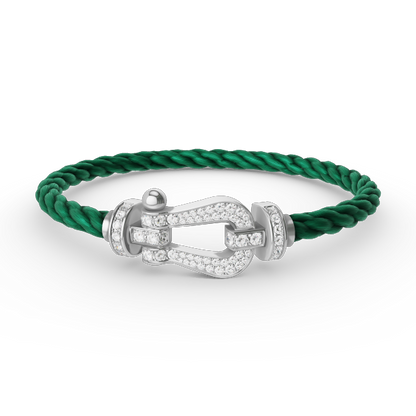 [Shinejoy]FORCE LARGE HORSESHOE FULL DIAMOND BRACELET SILVER