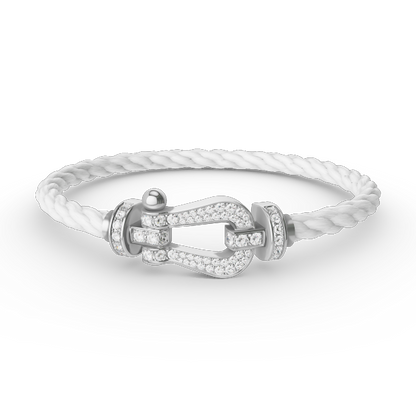 [Shinejoy]FORCE LARGE HORSESHOE FULL DIAMOND BRACELET SILVER